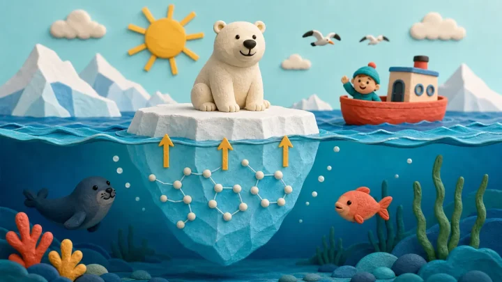 ¿Por qué el hielo flota?