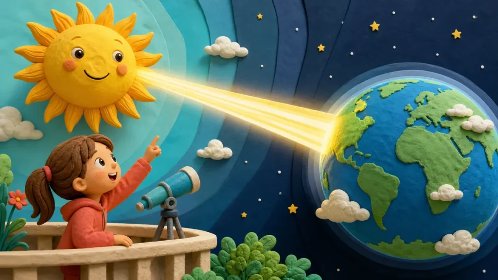 ¿Cuánto tarda la luz del Sol en llegar?